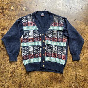 Vintage 80s Wool Knit Cardigan